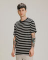 Playera Blanca Con Rayas,NEGRO